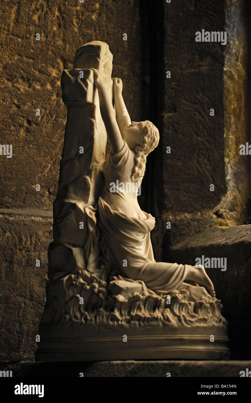 "Rock of Ages" statuette. Eglise de Saint Mary, Kirkby Lonsdale, Cumbria, Angleterre, Royaume-Uni, Europe. Banque D'Images