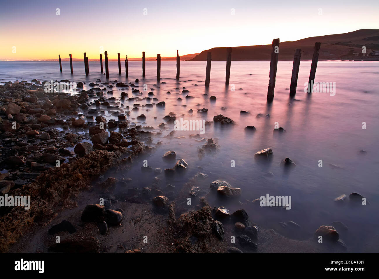 Sunrise Beach Myponga Banque D'Images