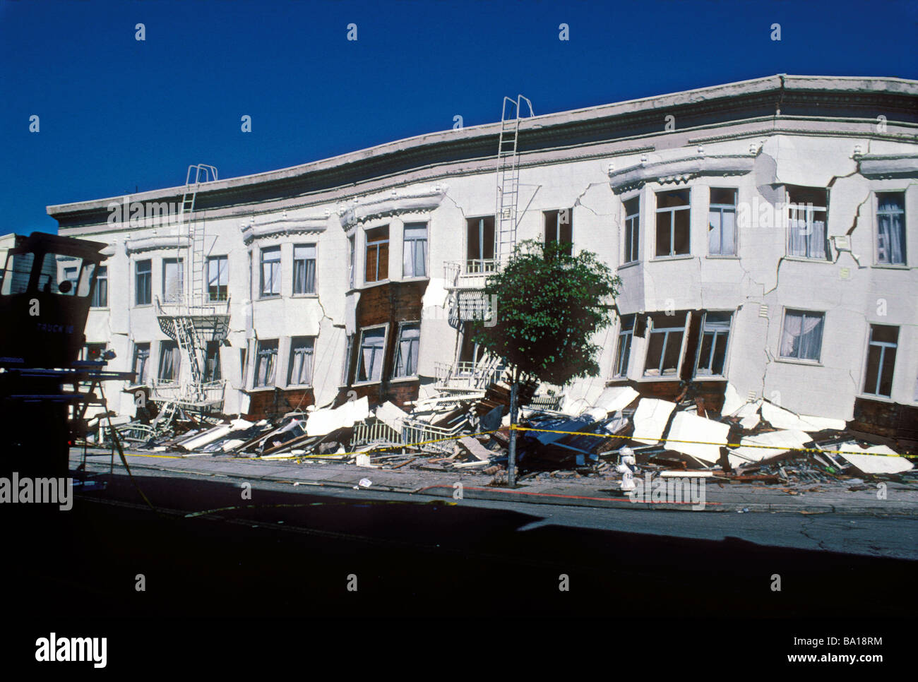 Bâtiment endommagé dans SF 1989 séisme Banque D'Images