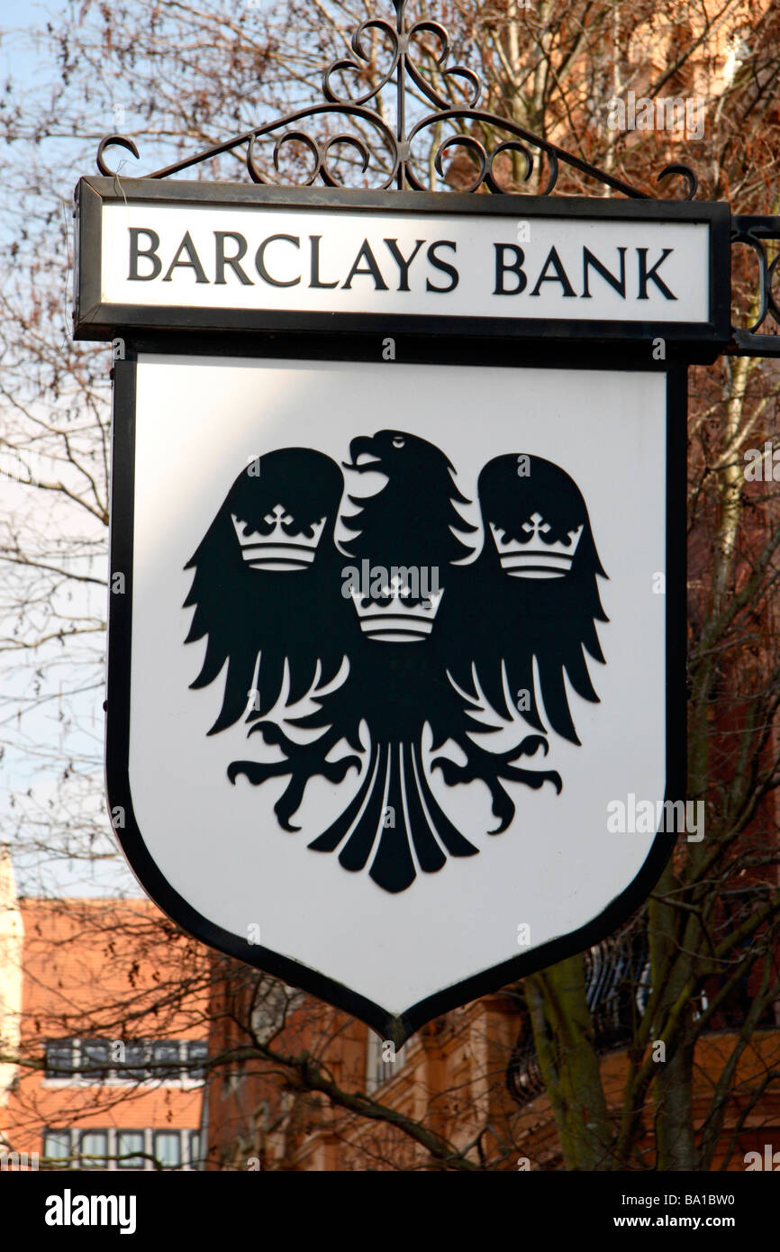 Une ancienne banque Barclays sign à l'entrée arrière de la Barclays Bank à Richmond upon Thames, London, UK. Banque D'Images