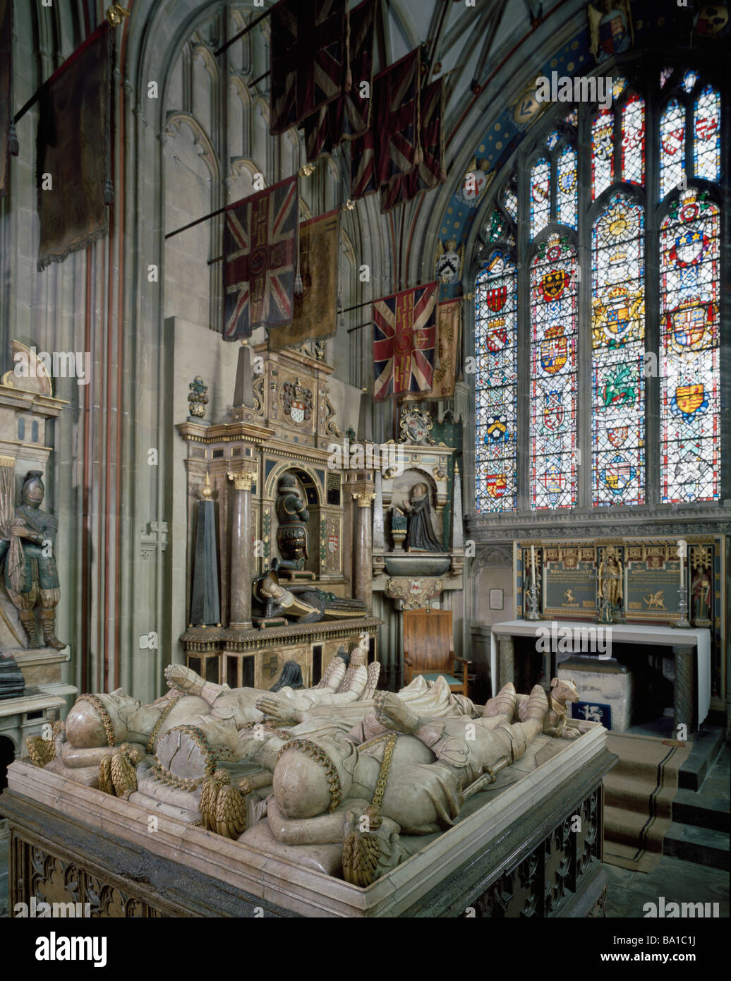 La Cathédrale de Canterbury. St Michael's Chapelle au tombeau de Marguerite de Hollande et ses deux maris Banque D'Images La Cathédrale de Canterbury. St Michael's Chapelle au tombeau de Marguerite de Hollande et ses deux maris Banque D'Images