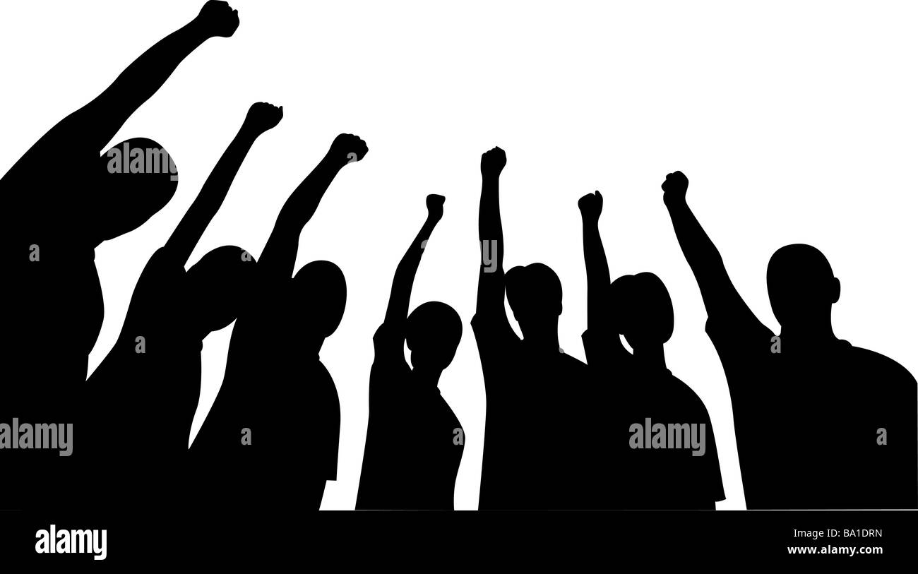 Groupe d'amis vers le haut les mains vector Banque D'Images