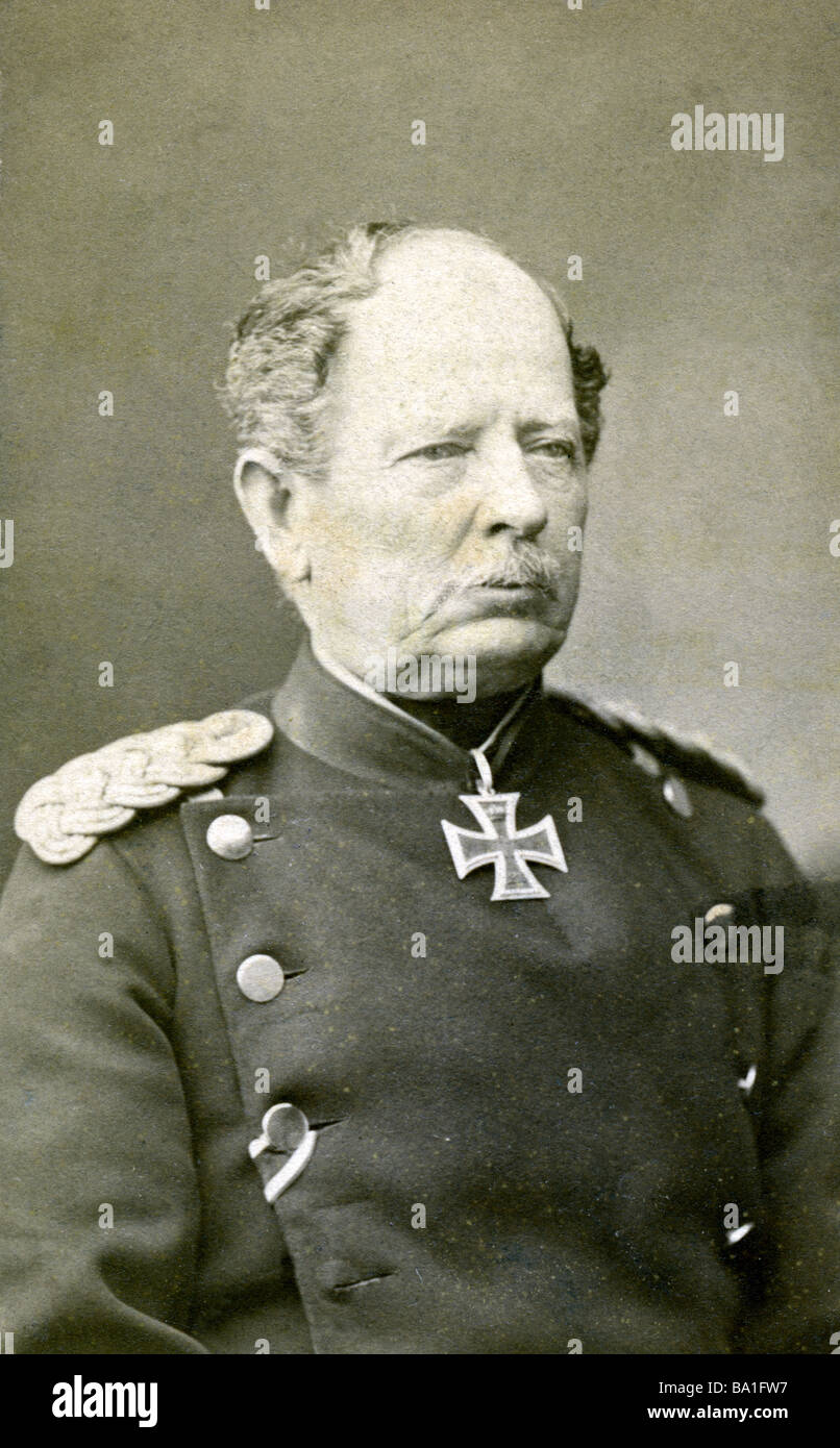 August von Werder,, 12.9.1808 - 12.9.1887, général prussien, portrait, carte de visite par Schulz et sucer, Karlsruhe, vers 187 Banque D'Images