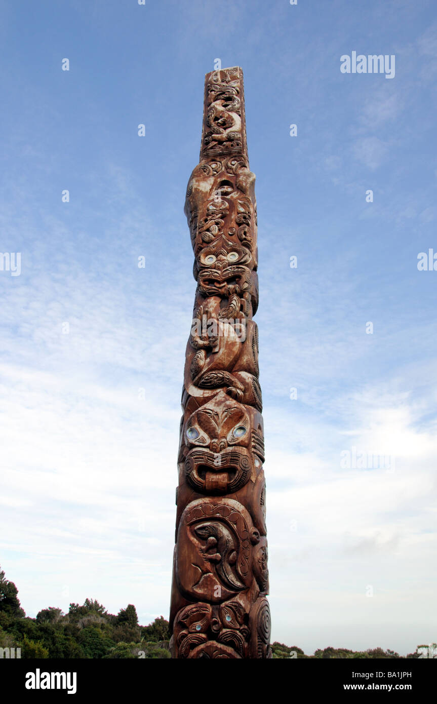 Totem Maori Banque D'Images