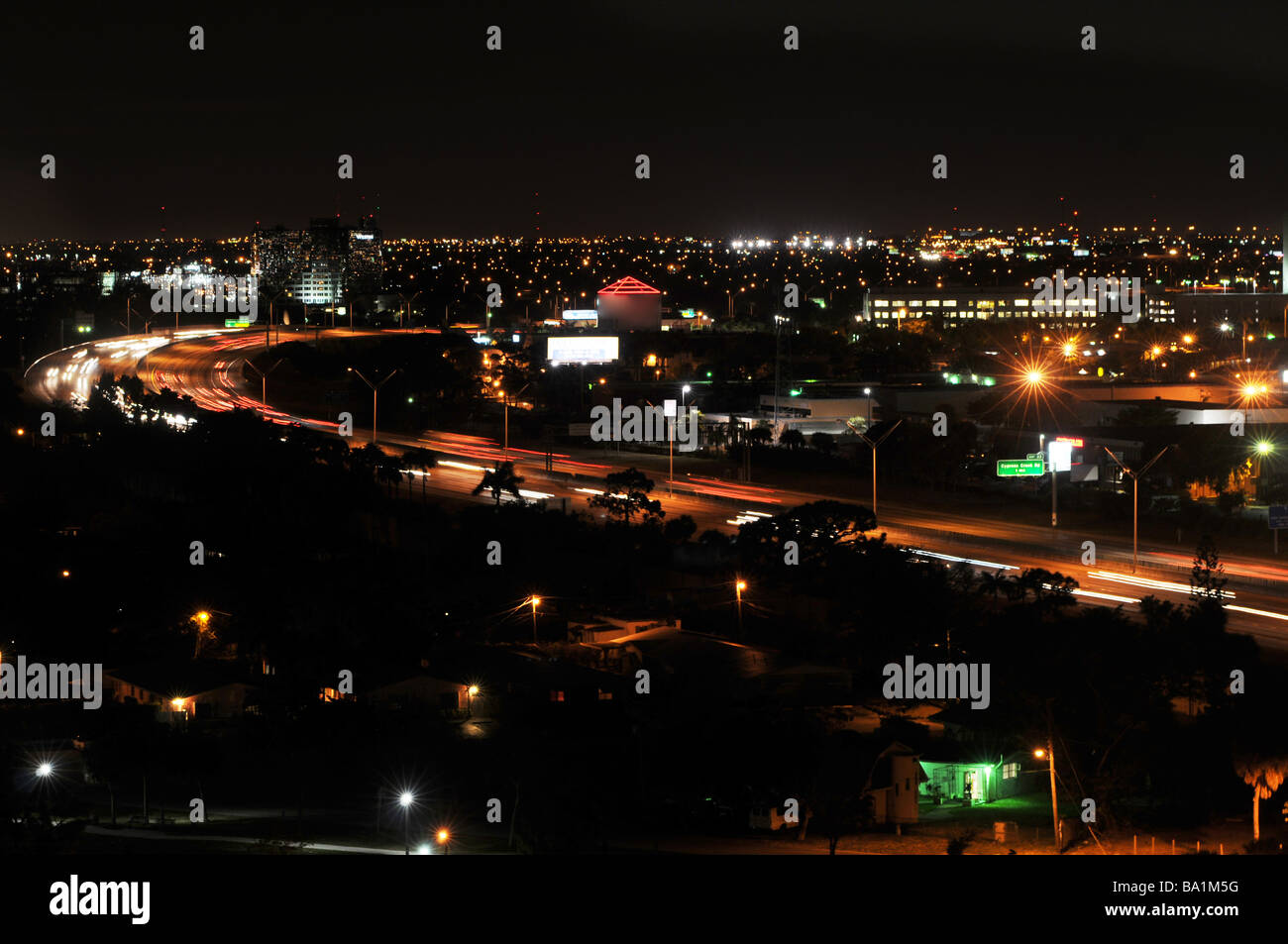 Night skyline, Fort Lauderdale, Floride Banque D'Images