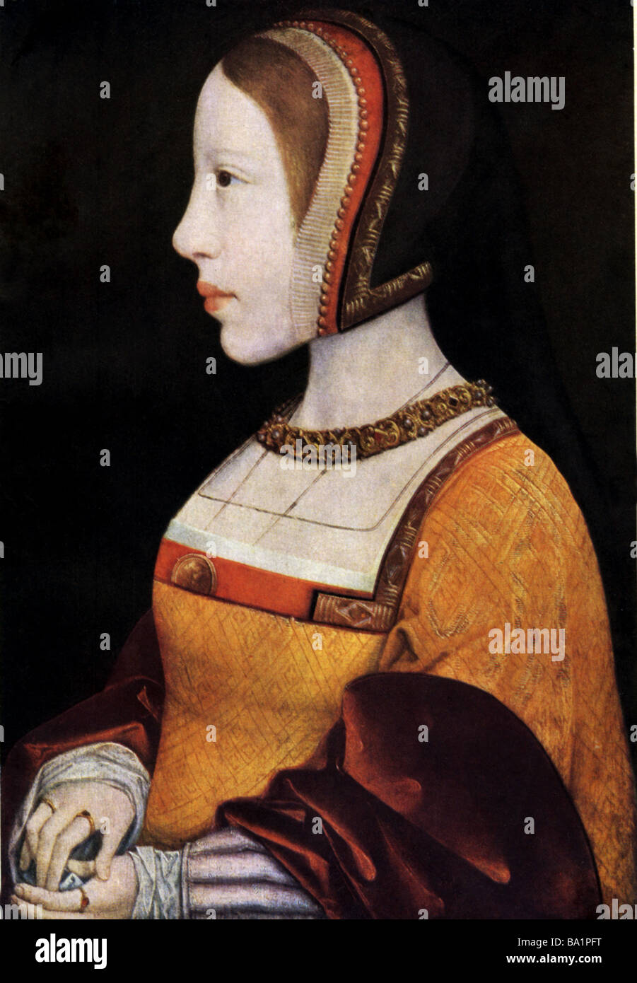 Isabelle d'Autriche, 18.7.1501 - 19.1.1526, Reine Consort du Danemark 1515 - 1523, portrait, peinture de Bernard van Orley, vers Banque D'Images