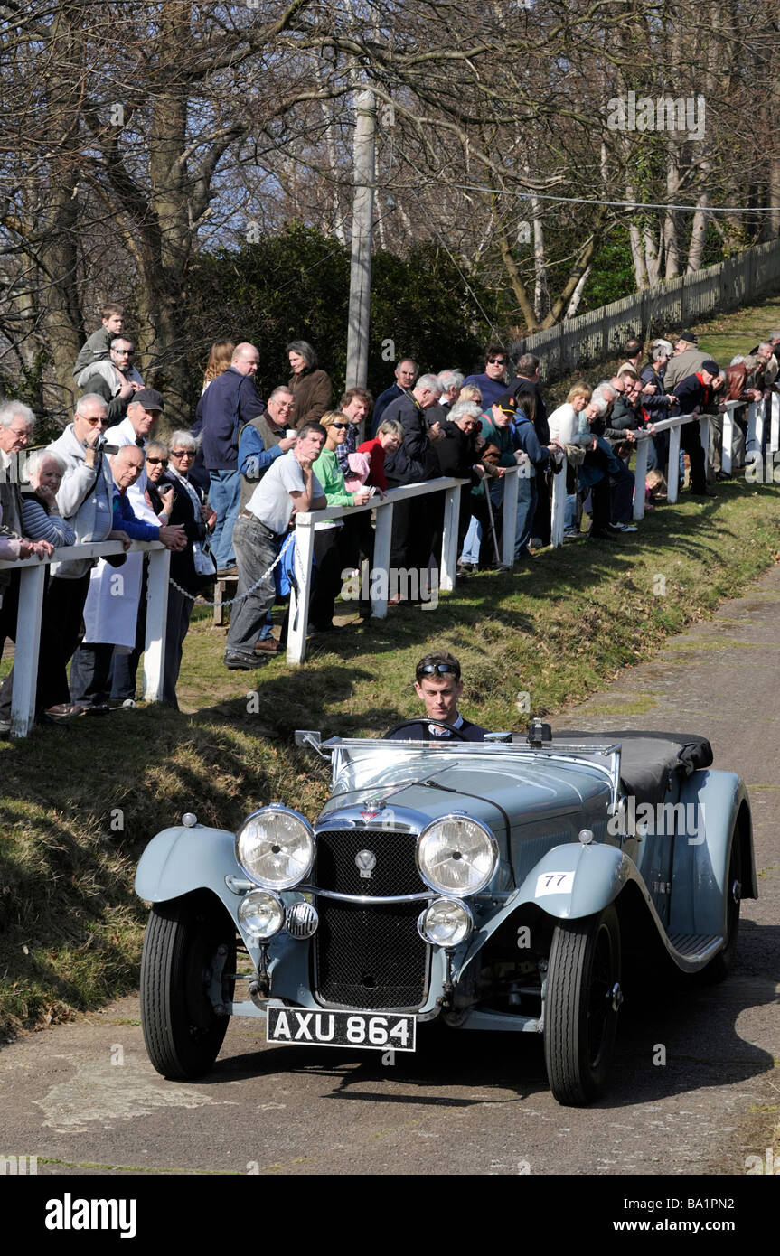 Test de Brooklands Hill Centenary event 22 03 2009 Alvis Speed 20 1934 Banque D'Images