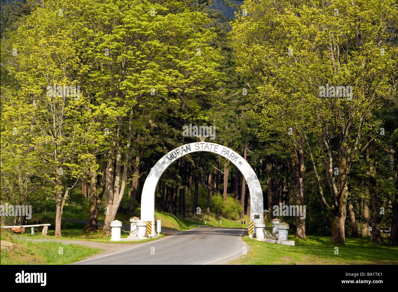 Passerelle à Moran State Park - Orcas Island, Washington Banque D'Images