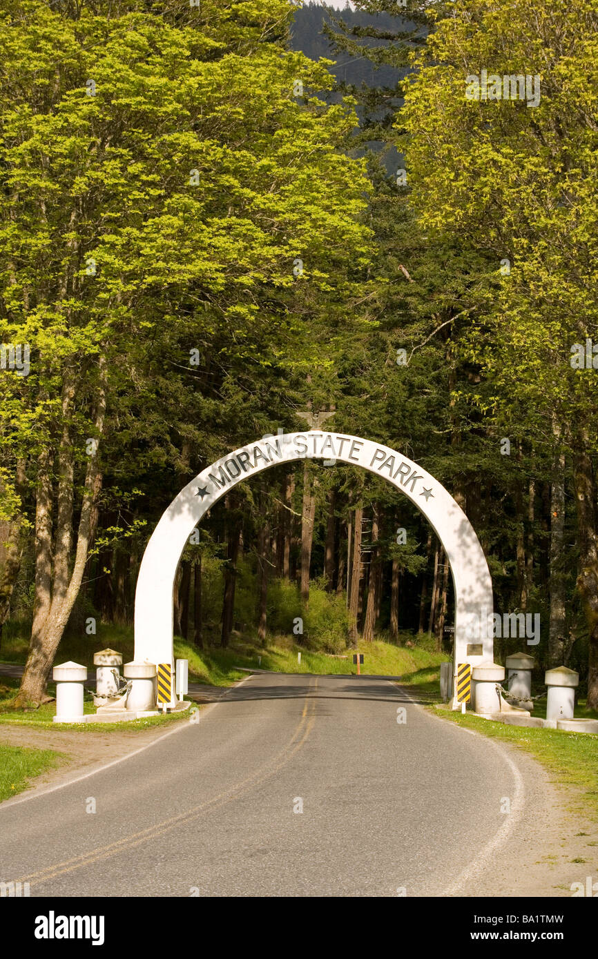 Entrée de Moran State Park - Orcas Island, Washington Banque D'Images