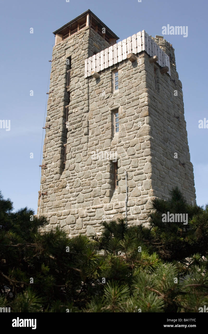 Tower sur le mont Constitution - Moran State Park - Orcas Island, Washington USA Banque D'Images