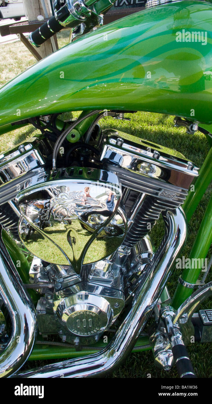 Design exotique sur vert lumineux American Ironhorse annuel moto Sturgis Motorcycle Rally South Dakota USA Banque D'Images