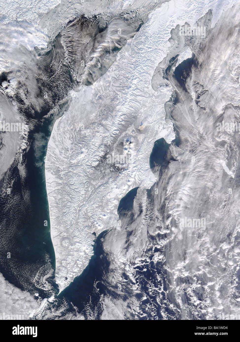 14 janvier 2009 - péninsule du Kamtchatka, dans l'Est de la Russie. Banque D'Images