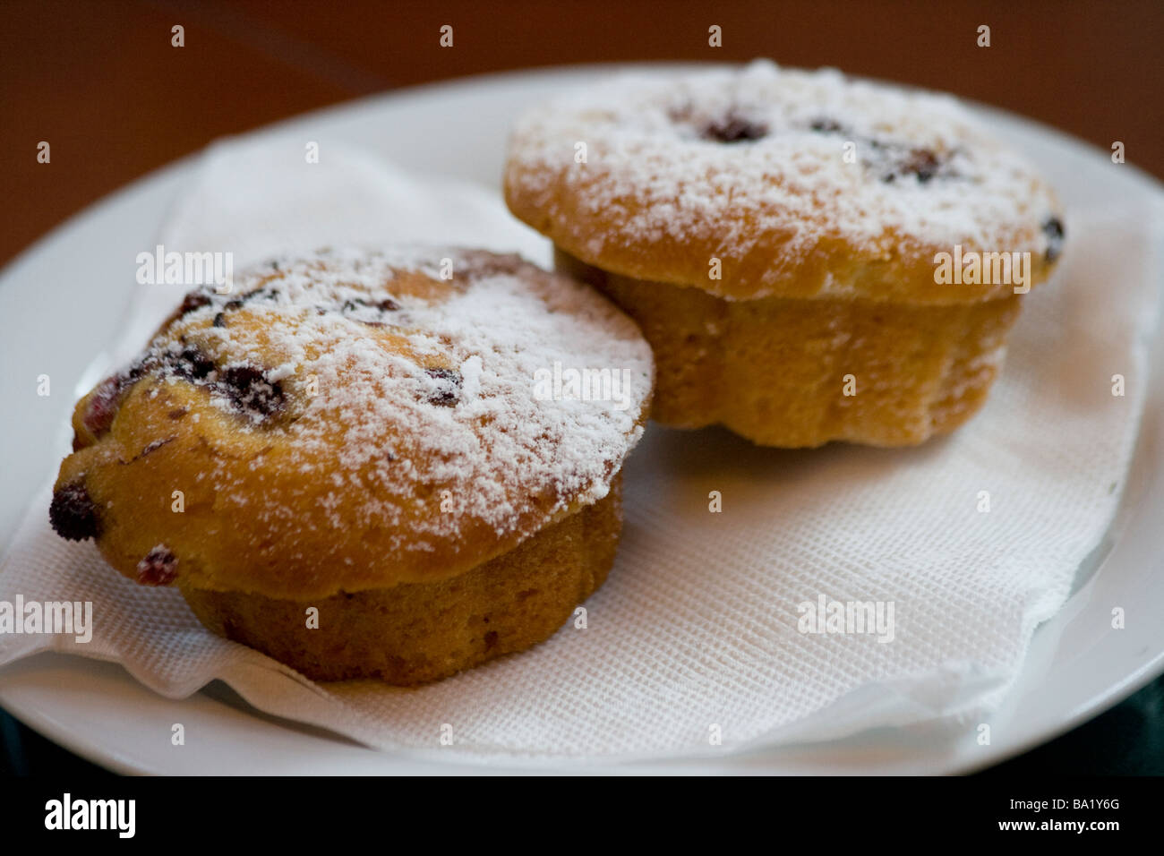 Berry Muffins à la Tsar Cafe à Belgrade Serbie Banque D'Images
