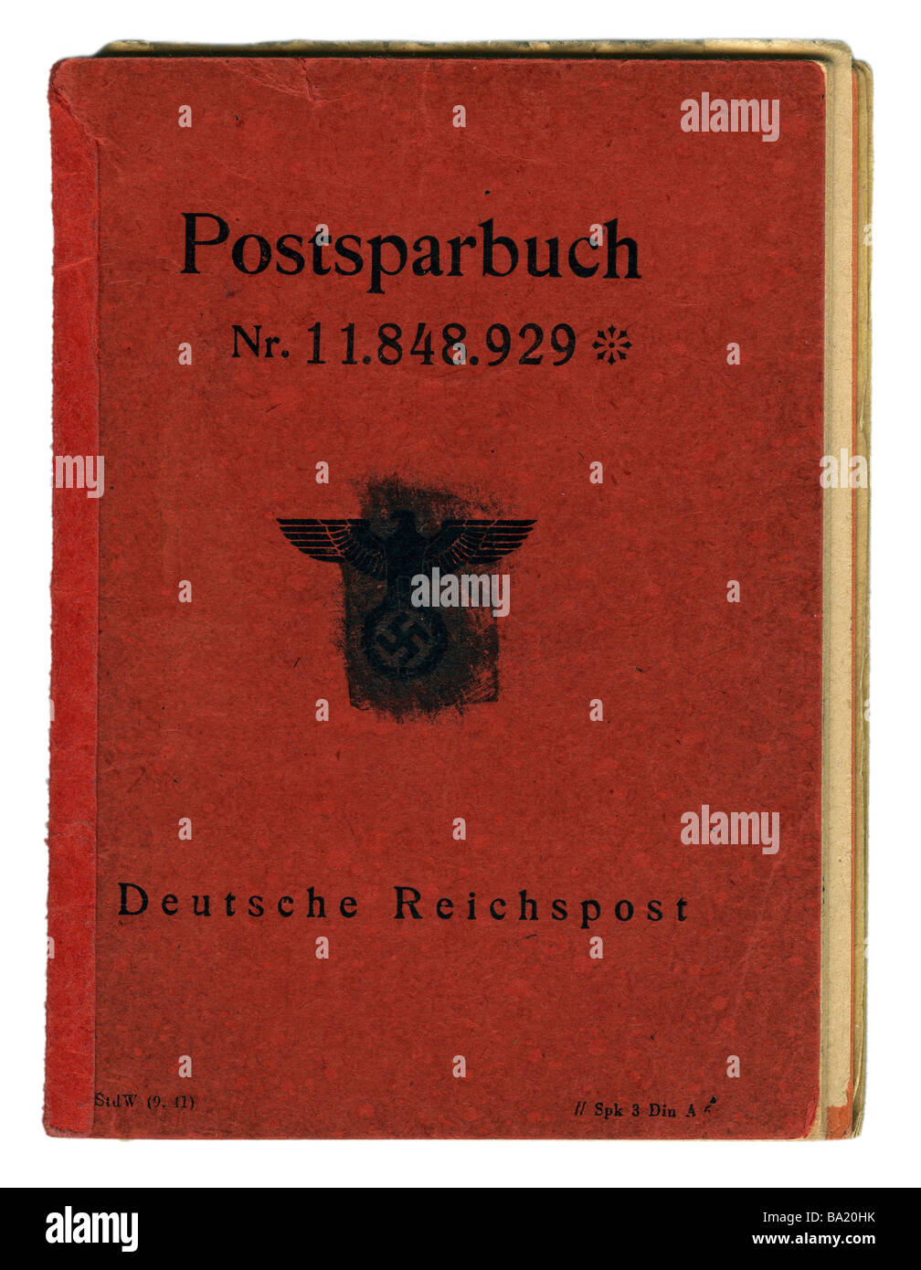 Argent / finance, livre de banque d'épargne, Deutsche Reichspost (Bureau de poste allemand impérial), Munich, vers 1943, Banque D'Images