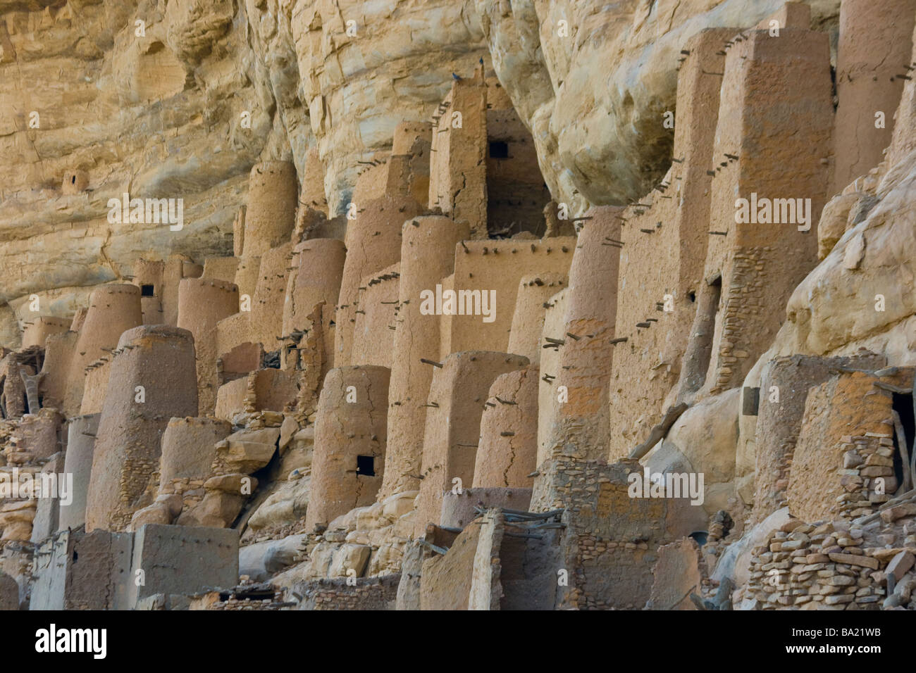 Maisons de Village Ireli disparus (telem dans ci-dessus dans le pays Dogon au Mali Banque D'Images