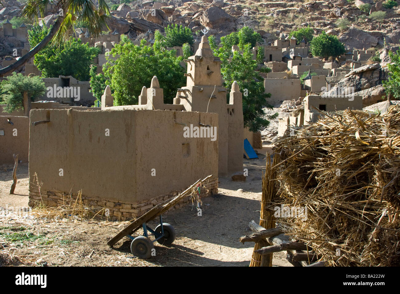 Mosquée de Yendouma dans le pays Dogon au Mali Banque D'Images