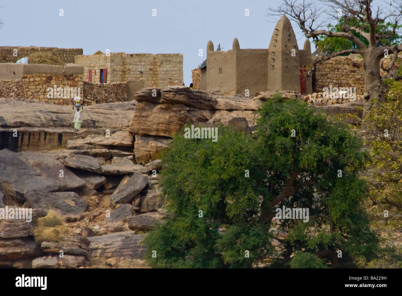 Mosquée de Sanga dans le pays Dogon au Mali Banque D'Images