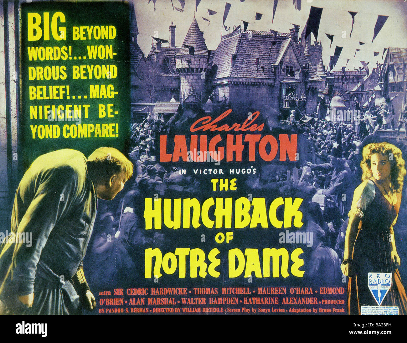 Le Bossu de Notre-Dame pour l'affiche 1939 RKO film avec Charles Laughton Banque D'Images
