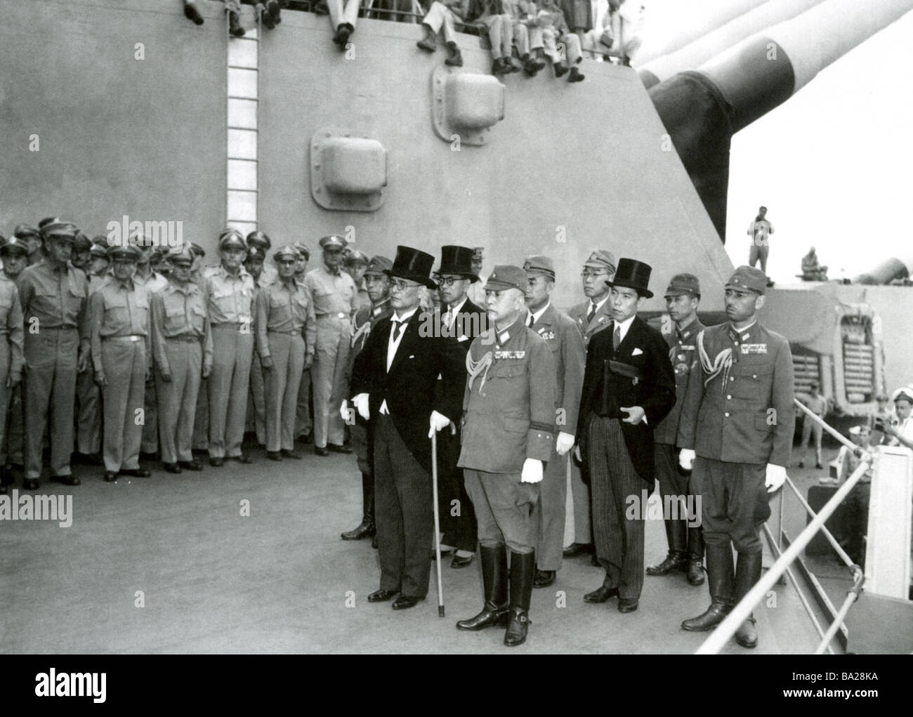 Reddition du Japon le 2 septembre 1945 à bord du USS Missouri Banque D'Images