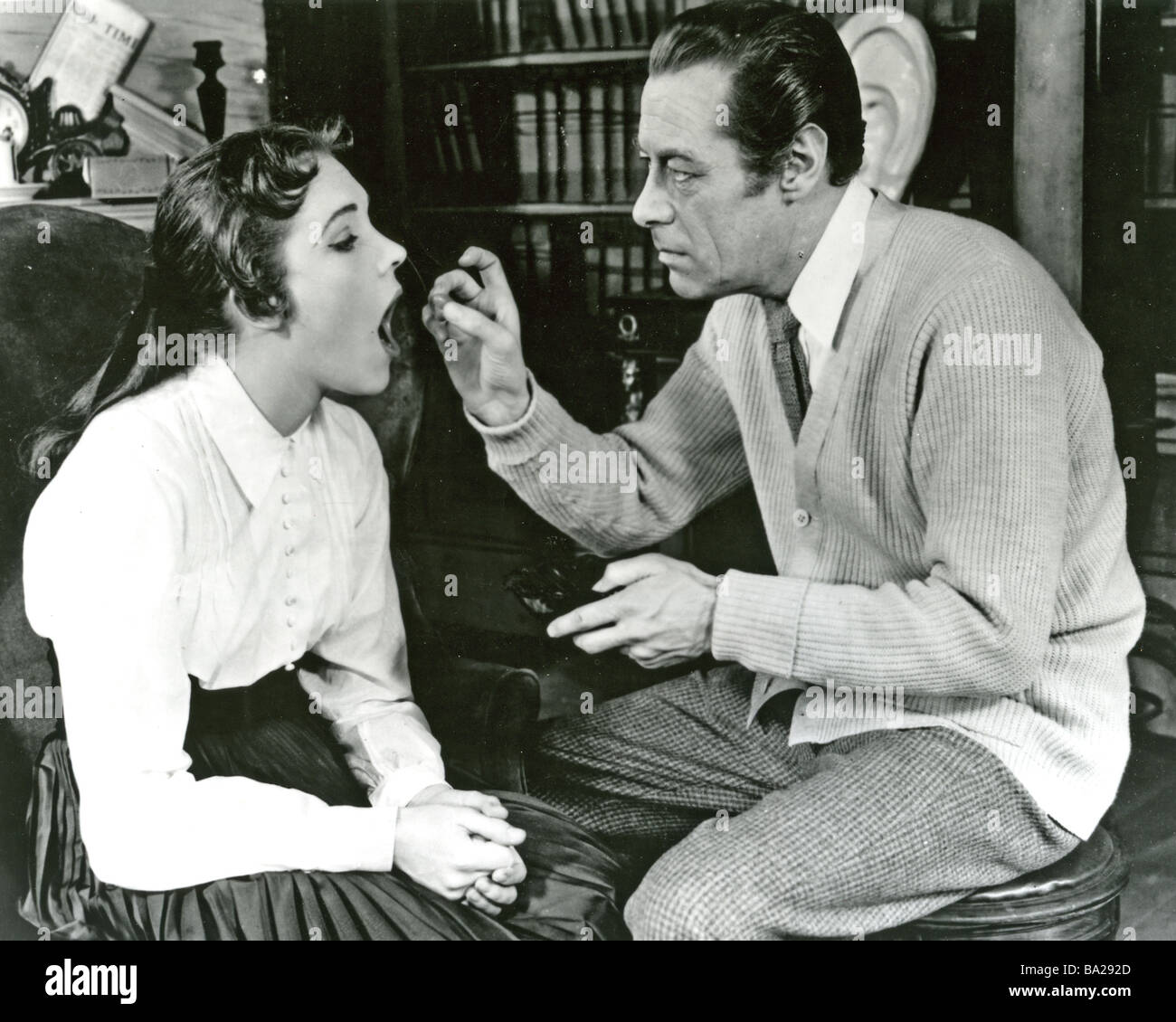 MY FAIR LADY Rex Harrison et Julie Andrews dans l'original 1956 production Broadway Banque D'Images