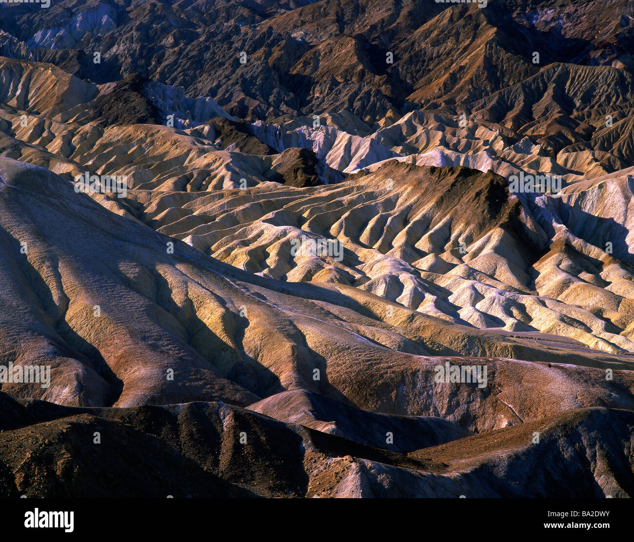 La vallée de la mort Zabriskie Point au lever du soleil, CA USA Banque D'Images