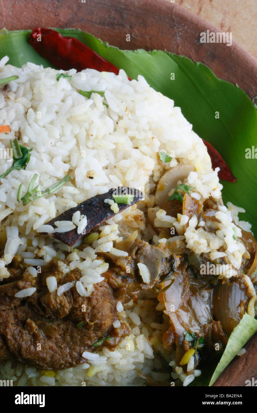 Biryani poisson est une base de riz indien recette poisson dans lequel le poisson et riz mélangé avec des épices Banque D'Images
