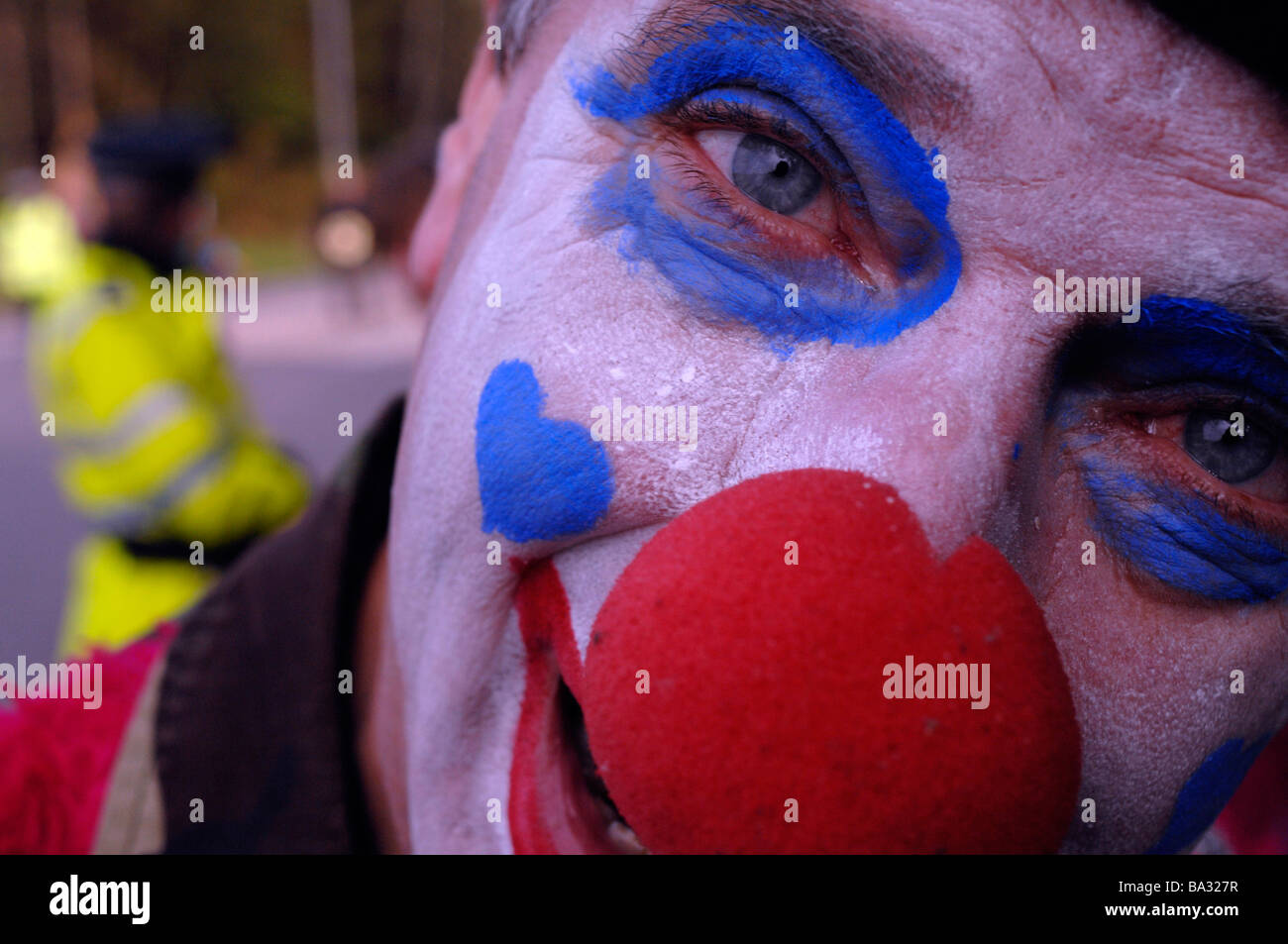 Close up of a clown's face Banque D'Images