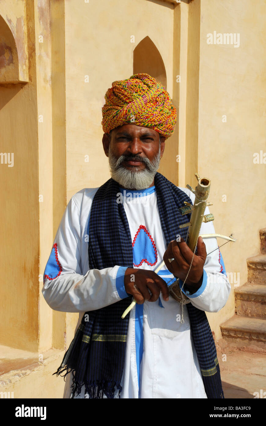 Instrument de musique indienne dvd, Fort Amber, Jaipur, Rajasthan Inde. Banque D'Images