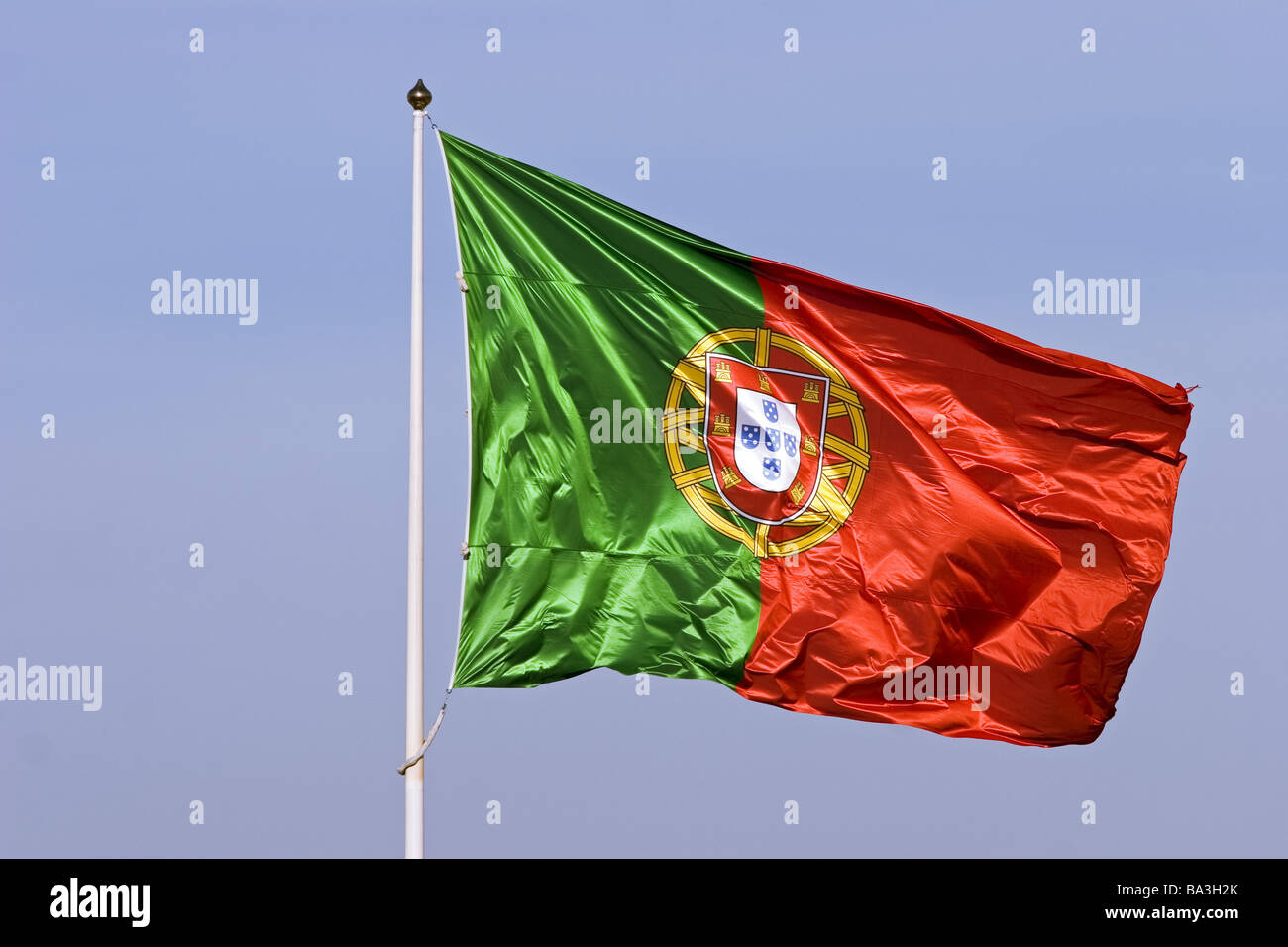 Mât de drapeau nationaldrapeaux drapeau Portugal drapeau rouge vert vert national armoiries des