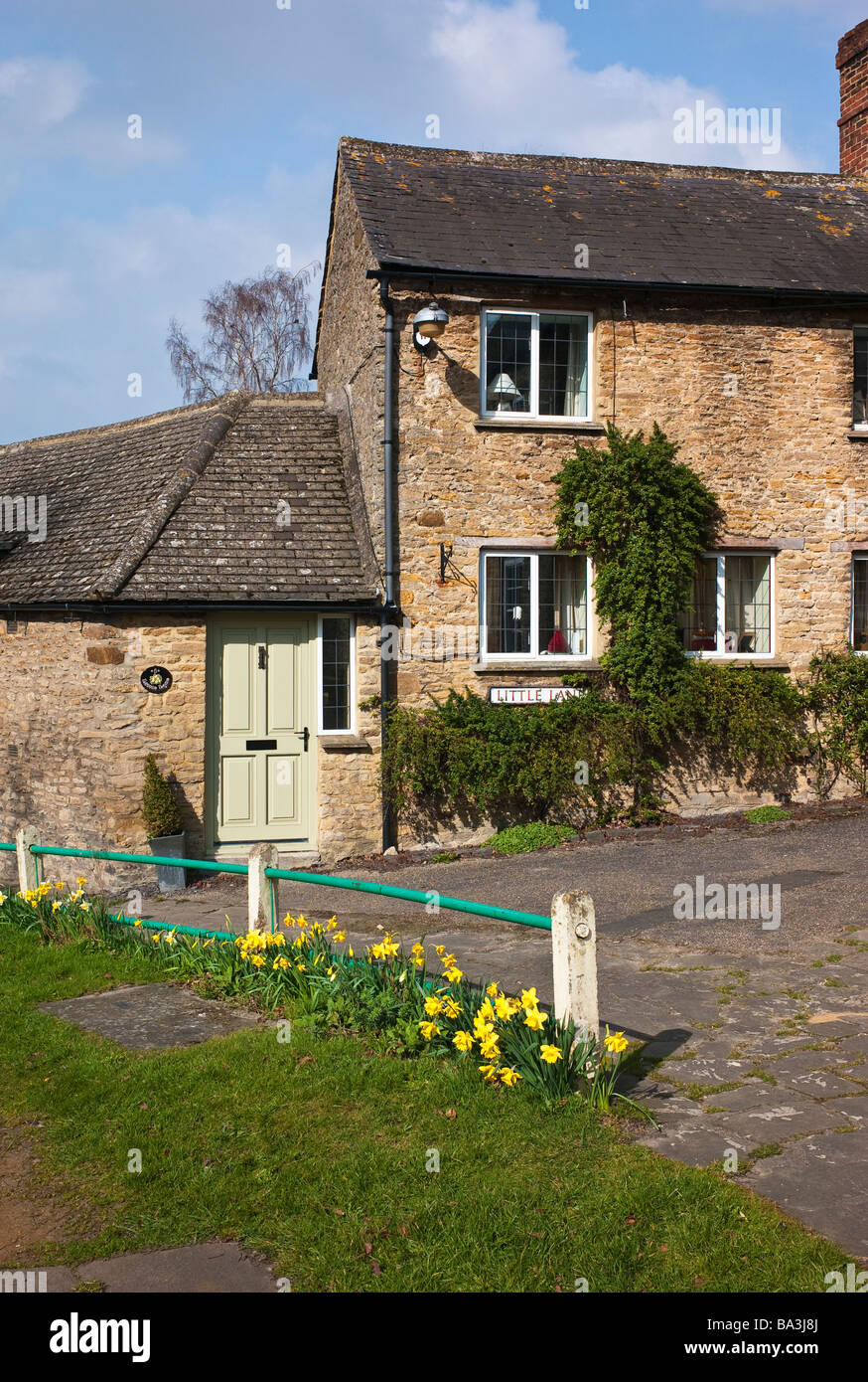 'Little Lane' un coin du joli village de Aynho sur la frontière entre le Northamptonshire et Oxfordshire Banque D'Images