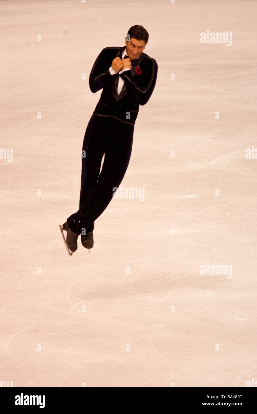 Evan Lysacek USA concurrentes dans les hommes libres à l'édition 2009 des Championnats du monde de patinage artistique Banque D'Images