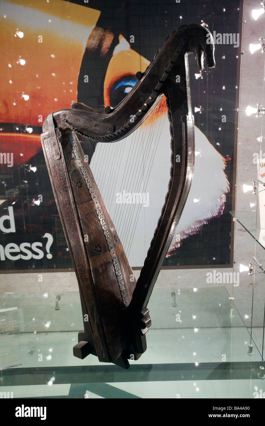 Une harpe, symbole de l'Irlande et Guinness Guinness Storehouse Dublin Ireland Banque D'Images