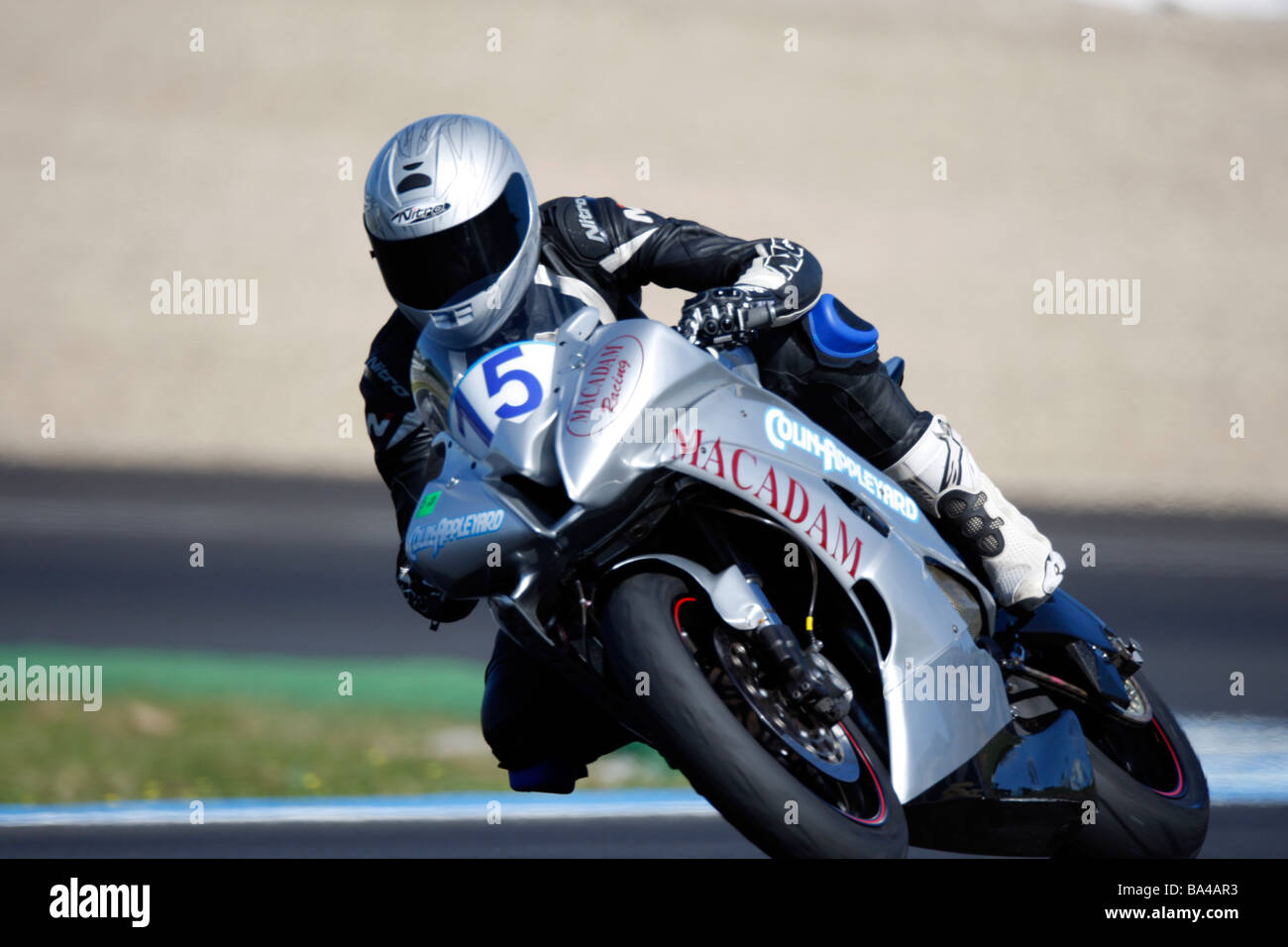 Les courses de moto, Jerez de la Frontera, Espagne Banque D'Images