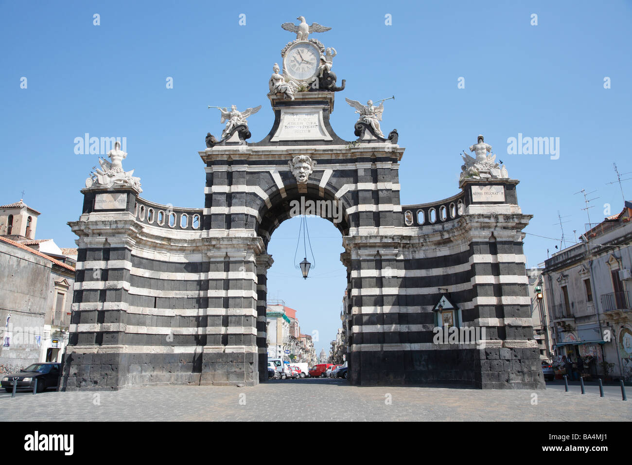 Catane, Sicile, Italie,Porta Garibaldi Banque D'Images