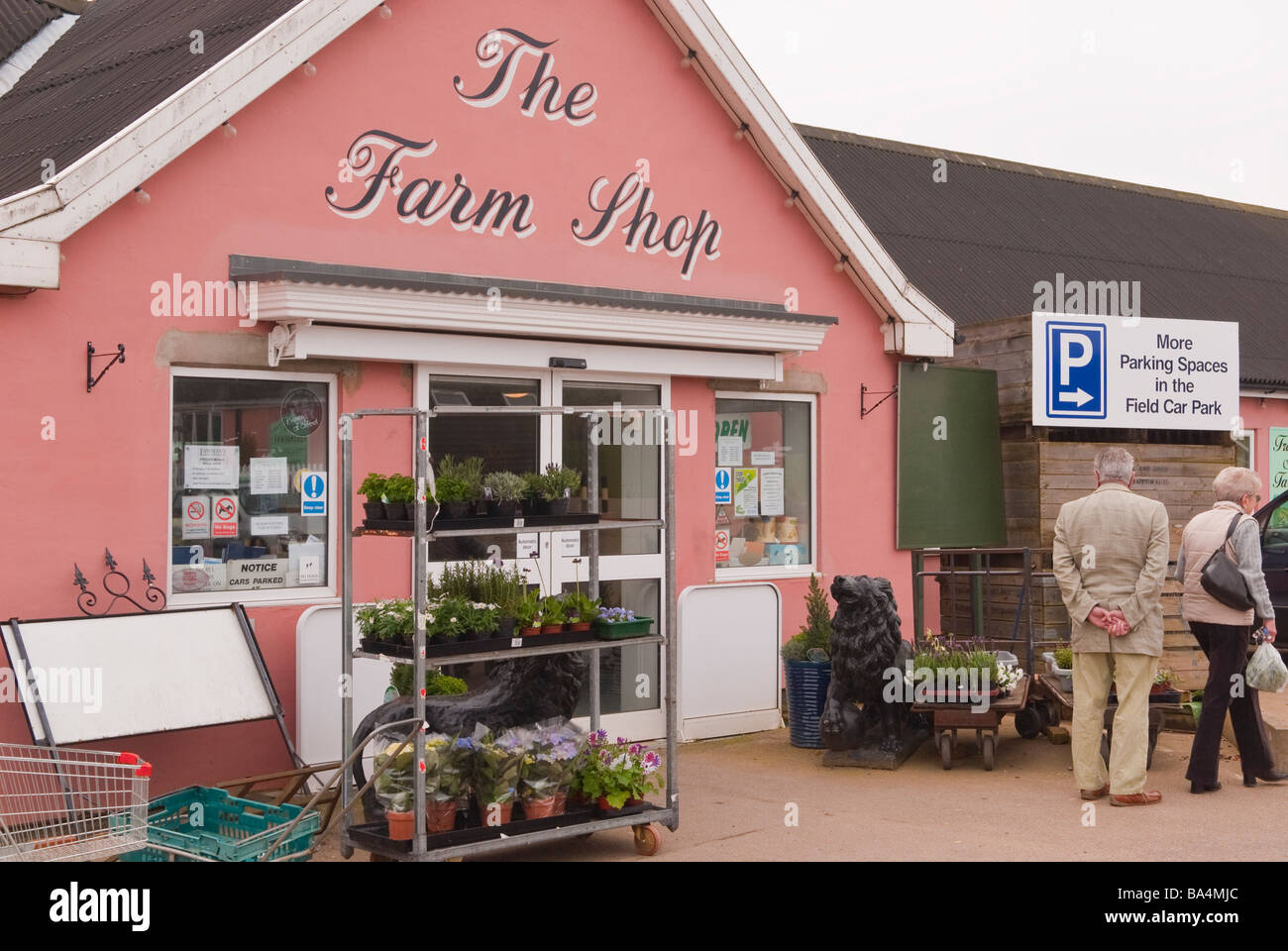 Vendredi street farm shop store à Farnham, Suffolk, Royaume-Uni vendant les produits locaux y compris les fruits et légumes Banque D'Images