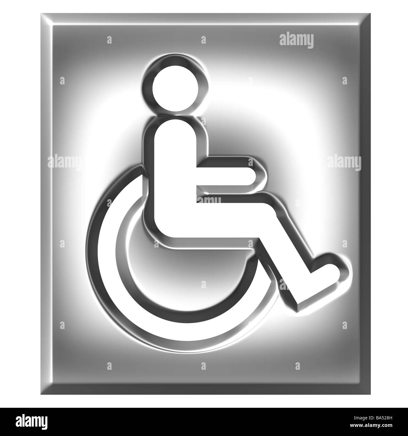 Argent 3d signe des besoins spéciaux Banque D'Images