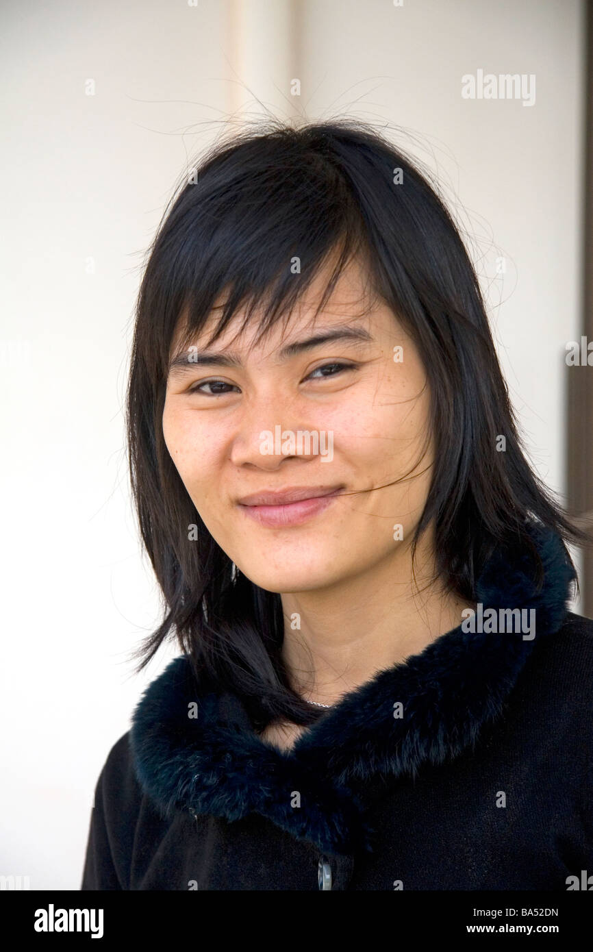 Portrait d'une vietnamienne dans Dong Ha Vietnam Banque D'Images