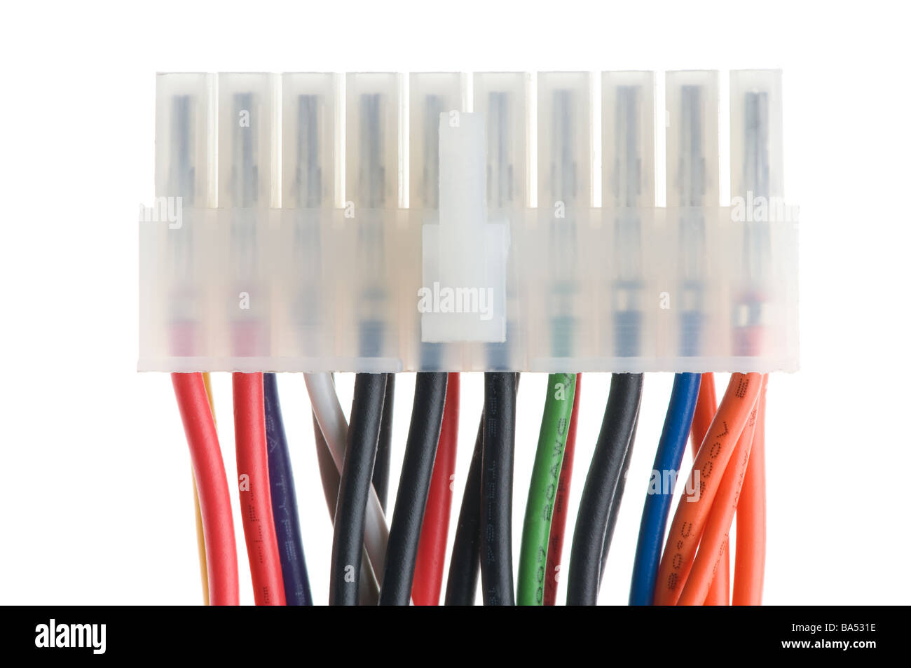 Objet sur ordinateur blanc macro point de coupure Banque D'Images