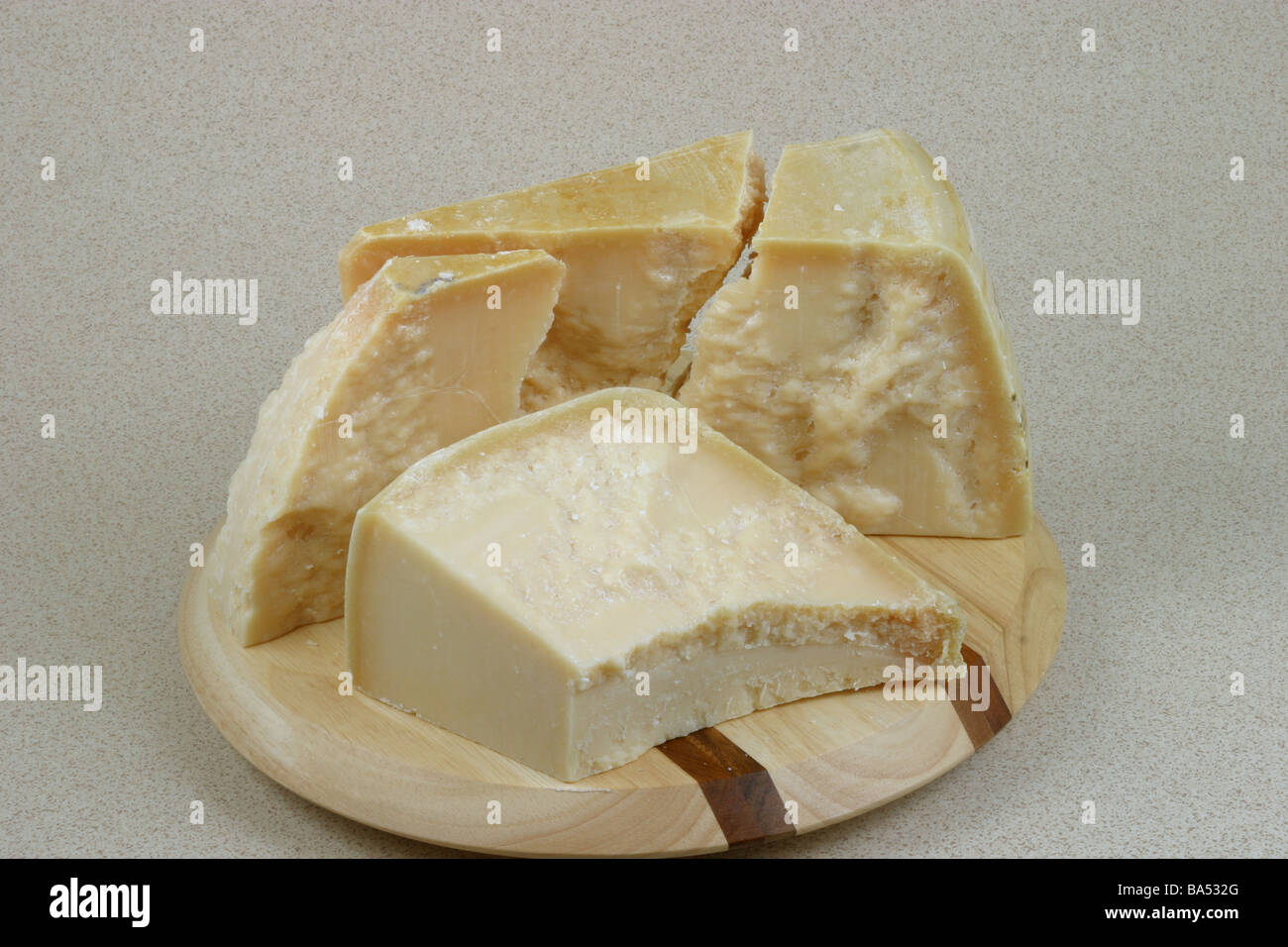 Morceaux de fromage Parmesan Banque D'Images