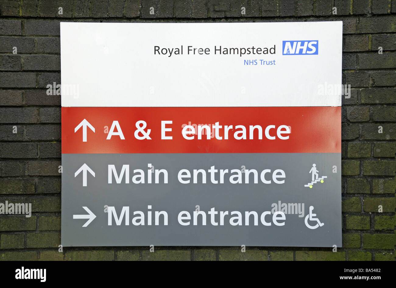 Conseil de direction de l'hôpital Royal Free Hampstead London England UK Banque D'Images