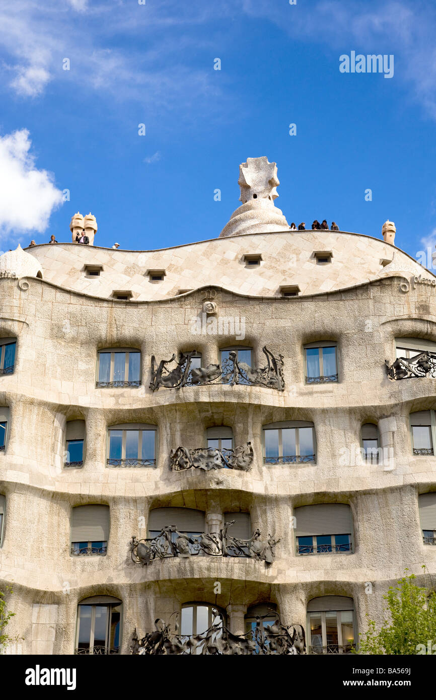 La Pedrera Passeig de Gracia Barcelone Catalogne Espagne Banque D'Images