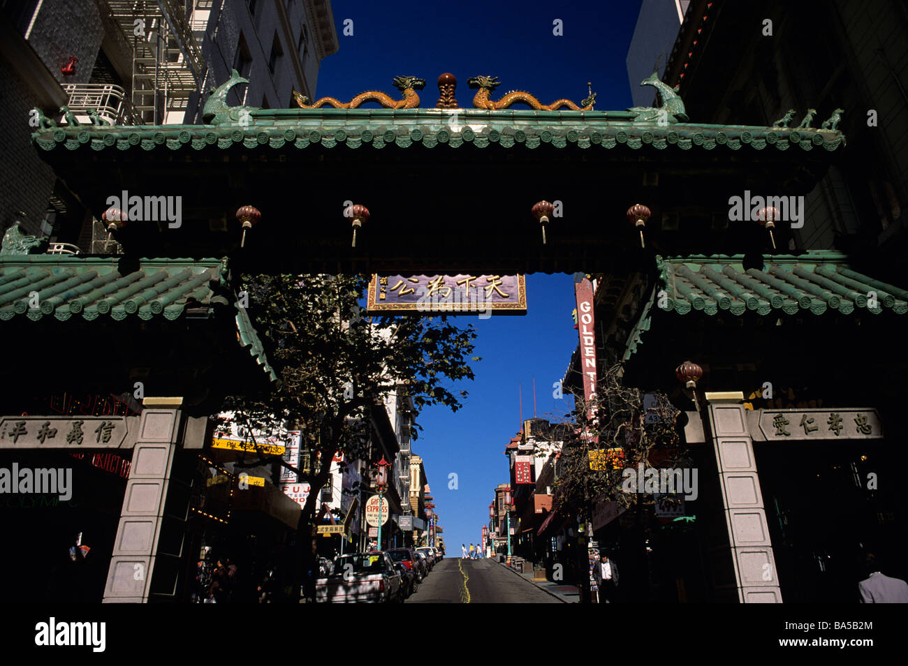Image rétro de l'entrée de Chinatown à San Francisco California State USA Banque D'Images