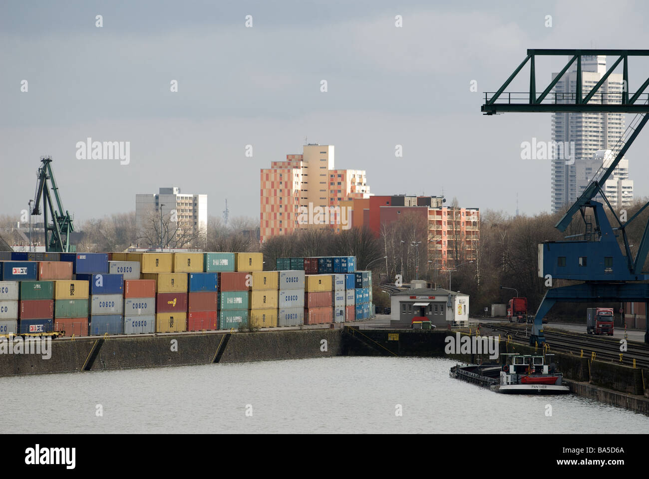 Neihl 1 terminal à conteneurs, Cologne, Rhénanie du Nord-Westphalie, Allemagne. Banque D'Images