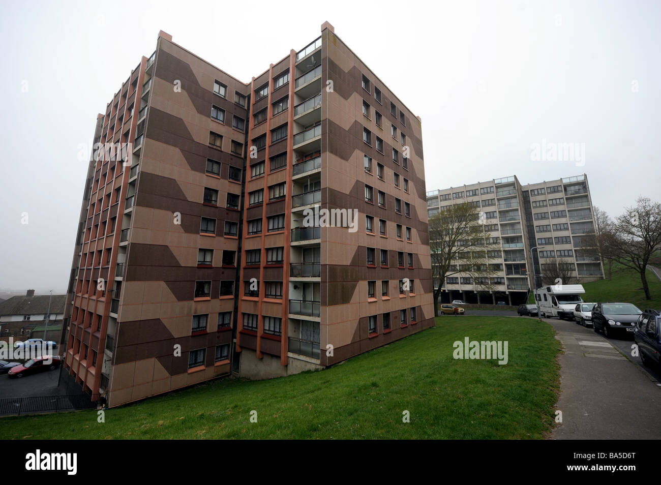Le conseil de Swanborough s'évase sur le domaine de Whitehawk à Brighton Sussex, Royaume-Uni Banque D'Images