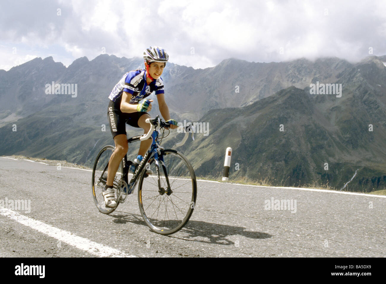 Randonnée à vélo gavia pass Banque D'Images