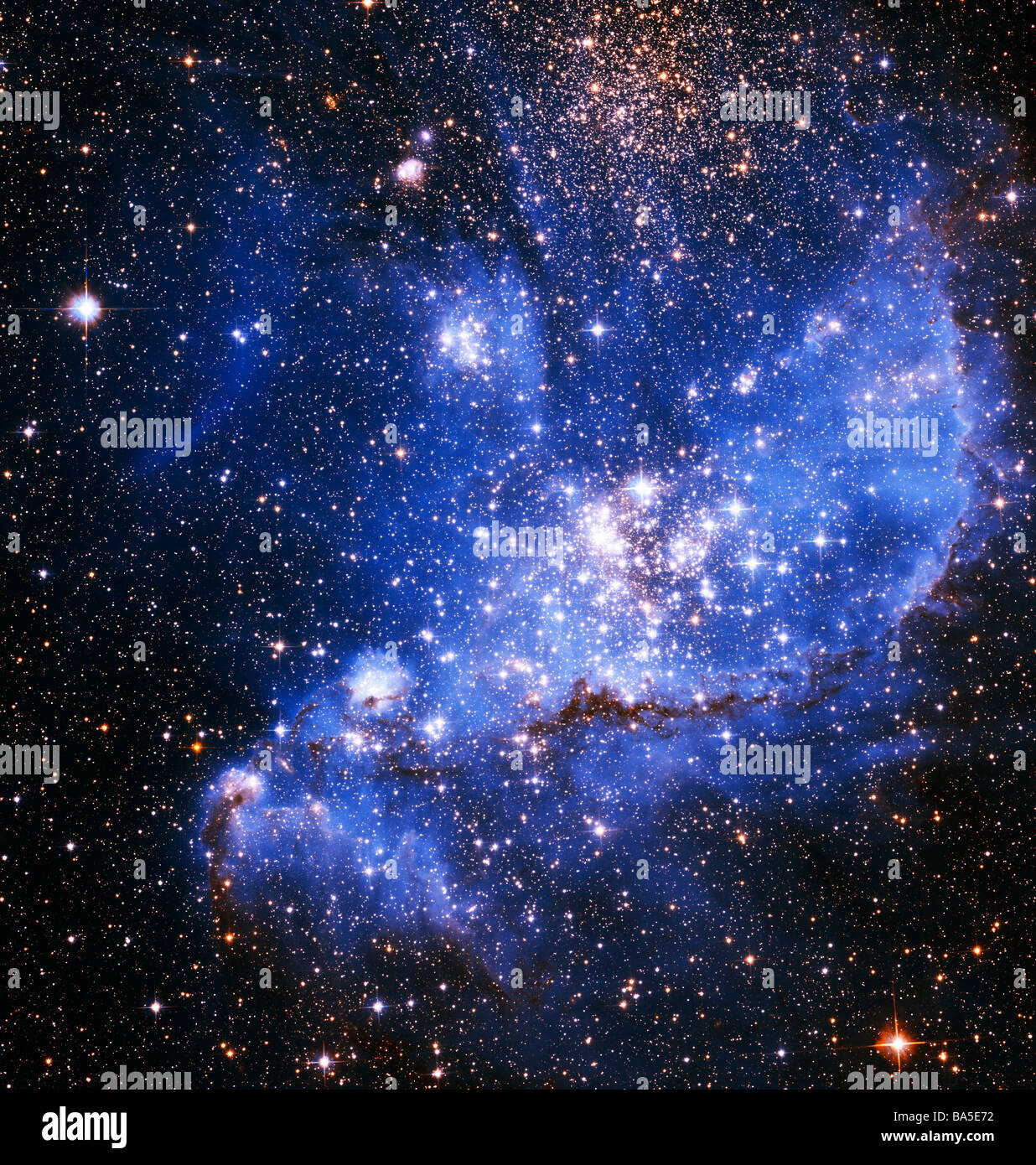 Nebula NGC 346 photographiée par le télescope spatial Hubble Veuillez crédit Nasa Banque D'Images
