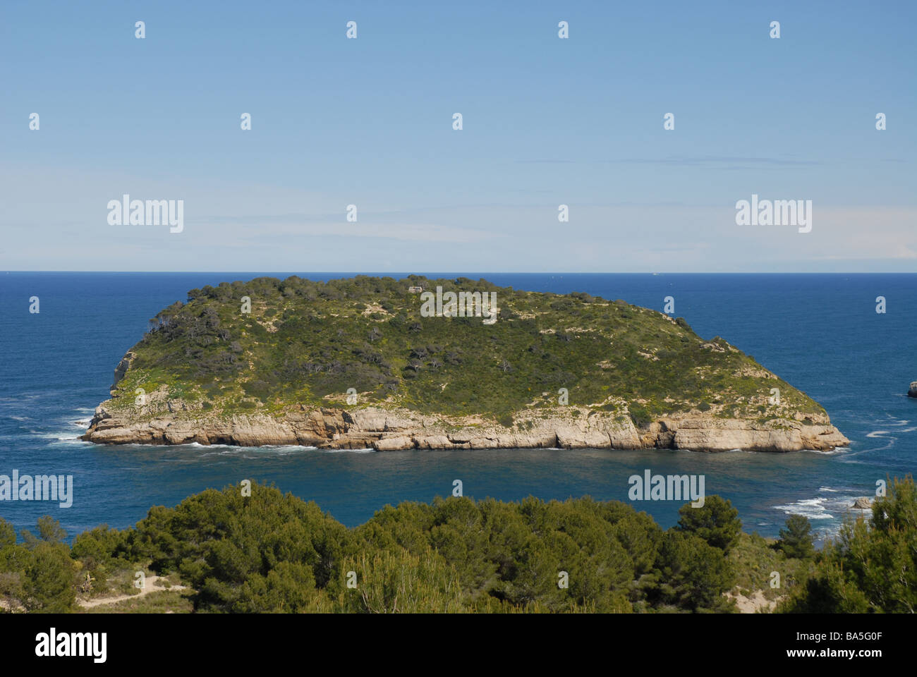 L'île de Portichol, Javea, Alicante Province, Comunidad Valenciana, Espagne Banque D'Images