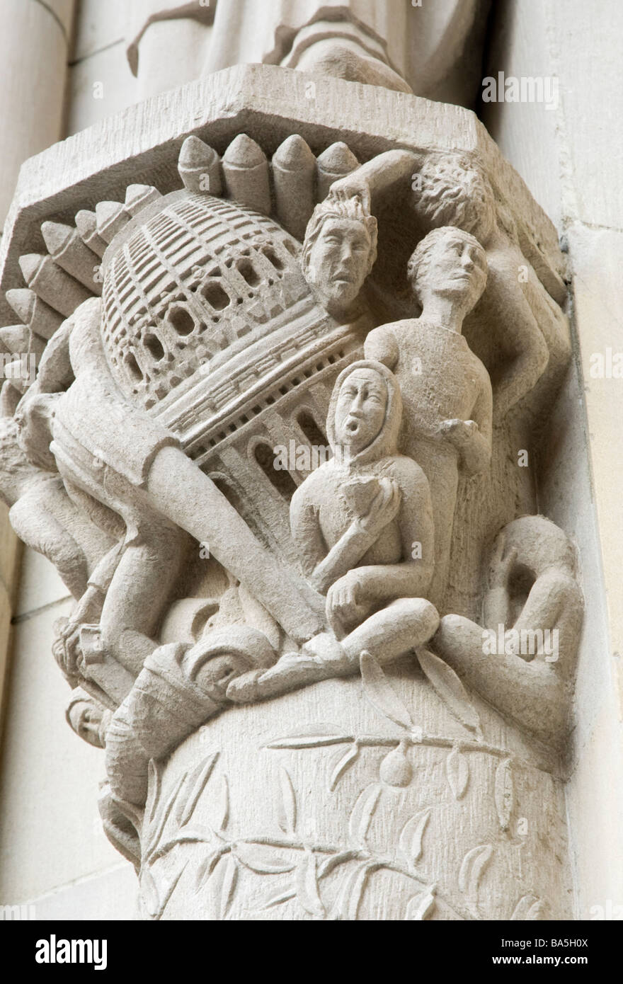 Détail architectural de la cathédrale de St John the Divine à New York City Banque D'Images