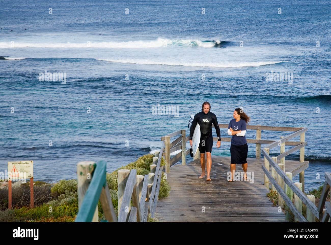 Surfer's Point, connue localement sous le nom de Margaret's. Margaret River, Parc National Leeuwin-Naturaliste, Western Australia, Australia Banque D'Images