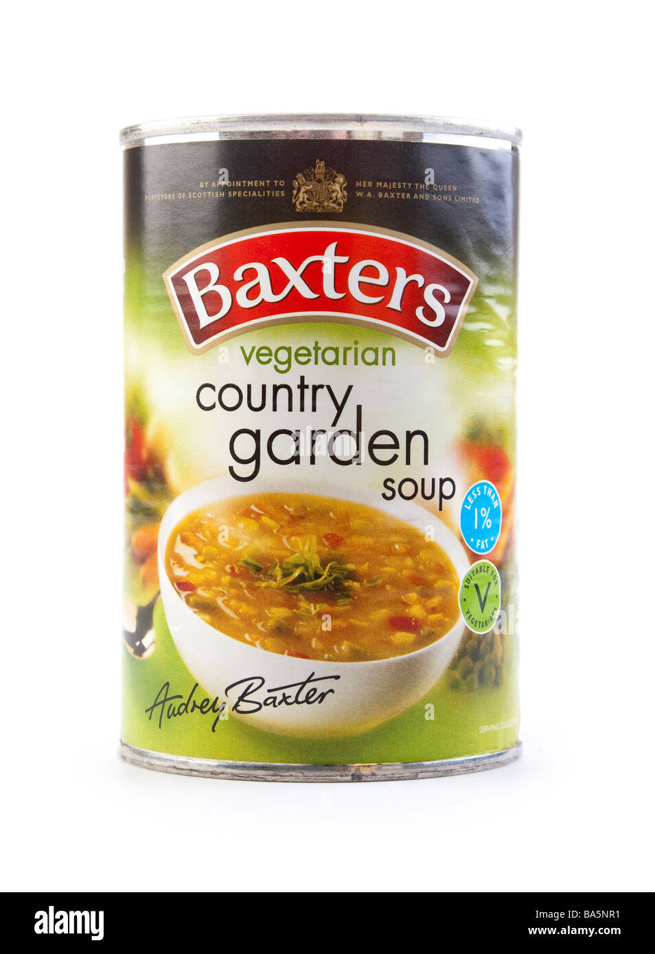 Boîte de soupe végétarienne Jardin Pays Baxters Banque D'Images